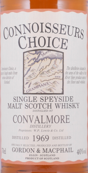 Convalmore 1969 23 Years Gordon and MacPhail Connoisseurs Choice Gold Screw Cap Speyside Single Malt Scotch Whisky 40.0%