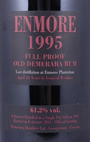 Enmore 1995 16 Years ELCR Casks #7104-7111 Velier Full Proof Old Demerara Rum 61.2%
