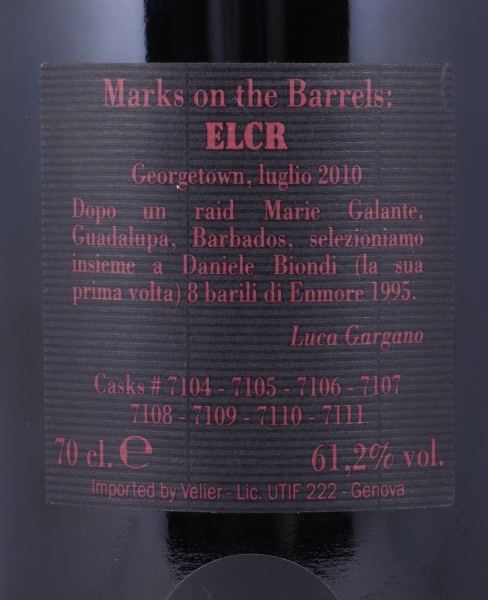 Enmore 1995 16 Years ELCR Casks #7104-7111 Velier Full Proof Old Demerara Rum 61.2%