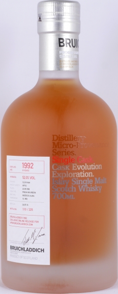 Bruichladdich 1992 23 Years Fresh Bourbon Cask No. 12/210 048 Micro-Provenance Islay Single Malt Scotch Whisky 52.0%
