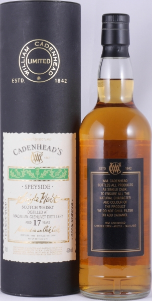 Macallan-Glenlivet 1989 17 Years Bourbon Wood Cadenheads Single Cask Bottling Speyside Single Malt Scotch Whisky 46.0%