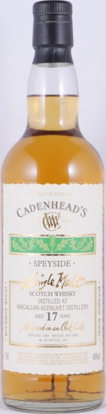 Macallan-Glenlivet 1989 17 Years Bourbon Wood Cadenheads Single Cask Bottling Speyside Single Malt Scotch Whisky 46.0%