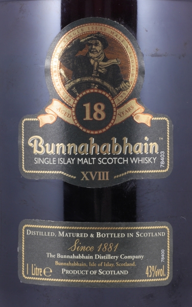 Bunnahabhain XVIII 18 Years Limited Release Islay Single Malt Scotch Whisky 43,0% 1,0 L