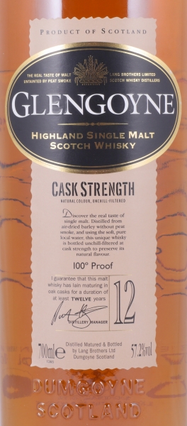 Glengoyne 12 Years 100° Proof Highland Single Malt Scotch Whisky Cask Strength 57,2%