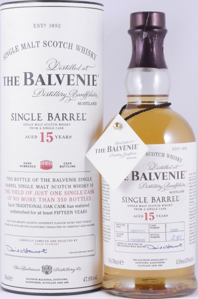 Balvenie 1995 15 Years Oak Cask No. 9369 Single Barrel Highland Single Malt Scotch Whisky 47.8%