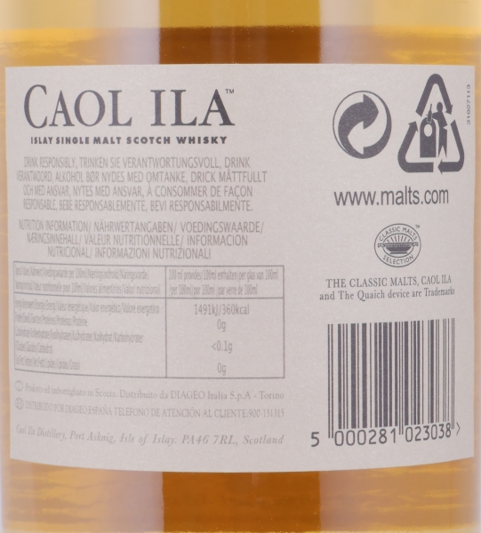 Caol Ila 8 Years First Fill Bourbon Casks Unpeated Style Limited Release 2007 Islay Single Malt Scotch Whisky 64,9%