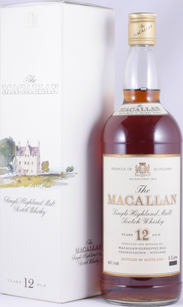Macallan 12 Years Sherry Wood Golden Screw Cap Highland Single Malt Scotch Whisky 43,0% 1,0 L