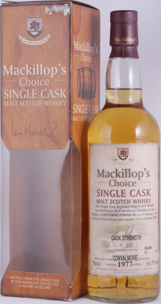 Convalmore 1977 22 Years Oak Cask No. 58 Mackillops Choice Single Cask Speyside Single Malt Scotch Whisky 61.7%