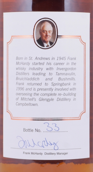 Springbank 1974 25 Years Oak Cask Frank McHardy 40 Years in Distilling Campbeltown Single Malt Scotch Whisky 46,0%