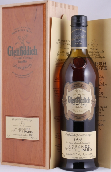 Glenfiddich 1976 30 Years Sherry Oak Cask No. 16392 La Grande Epicerie Paris Speyside Single Malt Scotch Whisky 47.0%