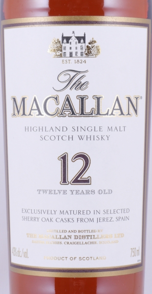 Macallan 12 Years Sherry Oak Highland Single Malt Scotch Whisky 43.0%