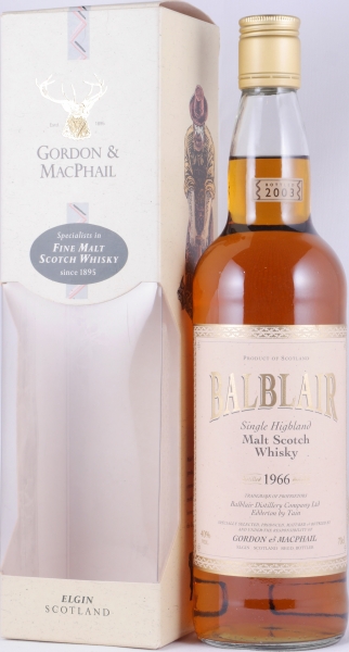 Balblair 1966 37 Years Gordon und MacPhail Licensed Bottling Gold Screw Cap Highland Single Malt Scotch Whisky 40,0%