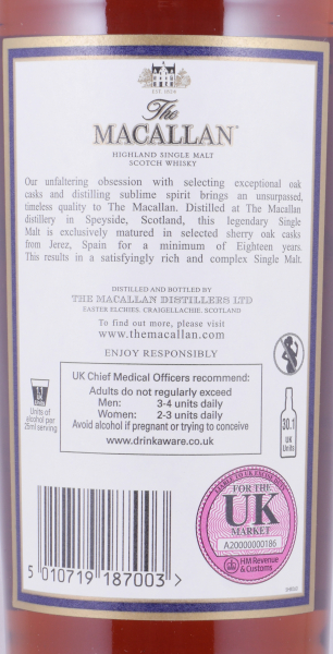 Macallan 18 Years Sherry Oak Annual 2017 Release Oak Highland Single Malt Scotch Whisky 43,0%