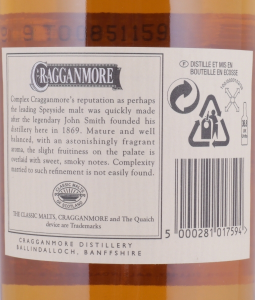Cragganmore 1973 29 Years Oak Casks Special Edition 2003 Speyside Single Malt Scotch Whisky Cask Strength 52,5%