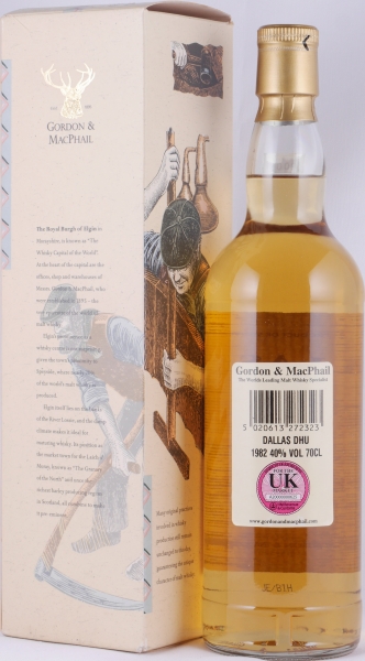 Dallas Dhu 1982 23 Years Oak Casks Gordon und MacPhail Licensed Bottling Distillery Label Speyside Single Malt Scotch Whisky 40,0%