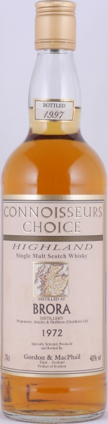 Brora 1972 25 Years Gordon and MacPhail Connoisseurs Choice Gold Screw Cap Highland Single Malt Scotch Whisky 40.0%