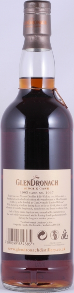 Glendronach 1985 30 Years Pedro Ximenez Sherry Puncheon Cask No. 1037 Highland Single Malt Scotch Whisky 52,3%