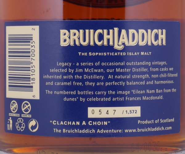 Bruichladdich Legacy Series Three 35 Years Islay Single Malt Scotch Whisky Cask Strength 40.7%