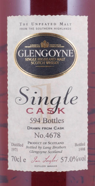 Glengoyne 1971 26 Years Spanish Sherry Oak Cask No. 4678 Highland Single Malt Scotch Whisky 57,0%