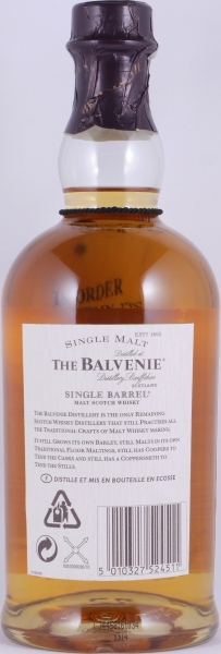 Balvenie 1974 25 Years Single Barrel Oak Cask No. 15015 Highland Single Malt Scotch Whisky 46,9%