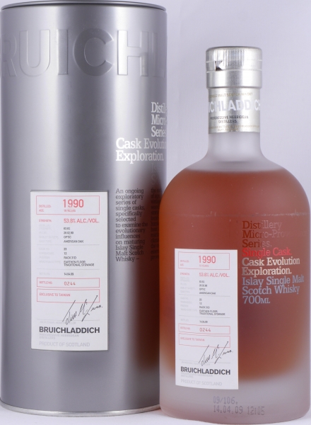 Bruichladdich 1990 19 Years American Oak Cask No. 23 Micro-Provenance Islay Single Malt Scotch Whisky 53.8%