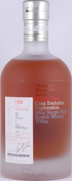 Bruichladdich 1990 19 Years American Oak Cask No. 23 Micro-Provenance Islay Single Malt Scotch Whisky 53.8%