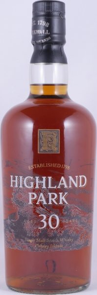 Highland Park 30 Years Glass Printed Label Red Box Orkney Islands Single Malt Scotch Whisky 48,1%