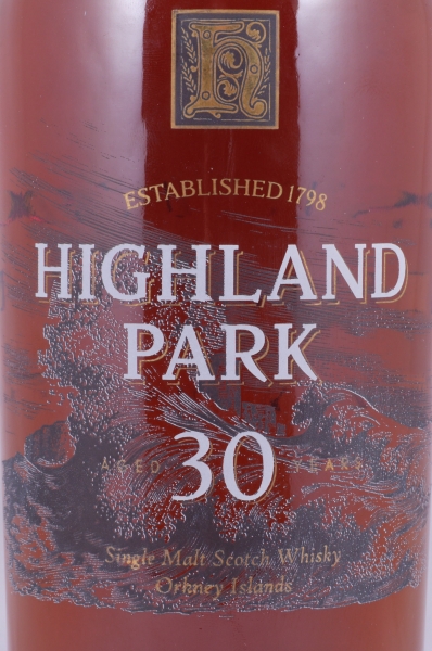 Highland Park 30 Years Glass Printed Label Red Box Orkney Islands Single Malt Scotch Whisky 48,1%