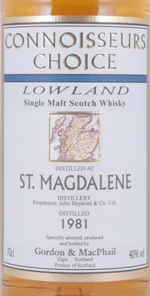 St. Magdalene 1981 18 Years Gordon and MacPhail Connoisseurs Choice Lowland Single Malt Scotch Whisky 40.0%