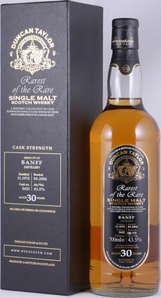 Banff 1975 30 Years Oak Cask No. 3421 Duncan Taylor Rarest of the Rare Highland Single Malt Scotch Whisky 43.5%
