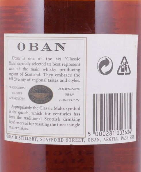 Oban 14 Years Classic Malts of Scotland Little Bay of Caves Highland Single Malt Scotch Whisky 43.0% 1.0 L