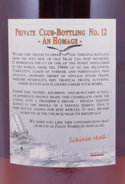 (Bowmore) Sailing Seagull Regensburger Whiskyclub Private Club Bottling No. 12 Vatted Islay Single Malt Whisky 50.4%