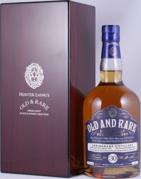 Springbank 1990 30 Years Refill Hogshead Hunter Laing Old and Rare Selection Campbeltown Single Malt Scotch Whisky 44,1%