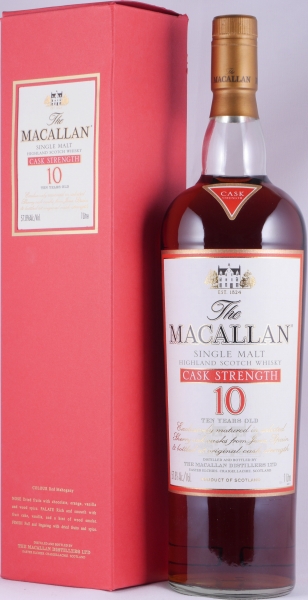 Macallan 10 Years Cask Strength Sherry Oak Highland Single Malt Scotch Whisky 57,8% 1,0 Liter