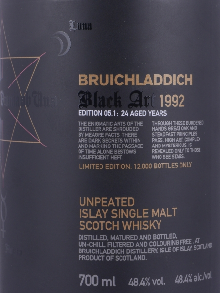 Bruichladdich Black Art 05.1 1992 24 Years Limited Edition Release 2016 Islay Single Malt Scotch Whisky Cask Strength 48,4%