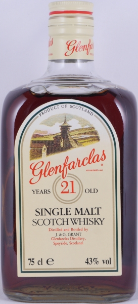 Glenfarclas 1980s 21 Years Sherry Casks 75cl Dumpy Square Bottle Highland Single Malt Scotch Whisky 43.0%