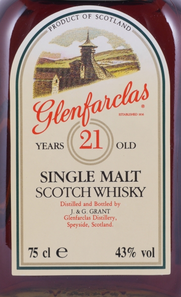 Glenfarclas 1980s 21 Years Sherry Casks 75cl Dumpy Square Bottle Highland Single Malt Scotch Whisky 43.0%
