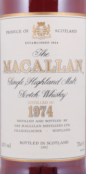 Macallan 1974 18 Years Sherry Wood Highland Single Malt Scotch Whisky 43,0%
