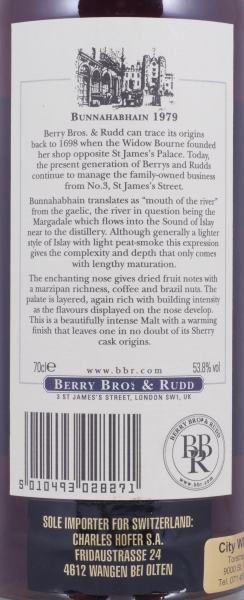 Bunnahabhain 1979 32 Years Sherry Cask No. 9469 Berrys Own Selection Islay Single Malt Scotch Whisky 53.8%