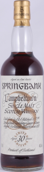 Springbank 30 Years Sherry Casks Limited Millennium Edition No. 2 Campbeltown Single Malt Scotch Whisky 46,0%