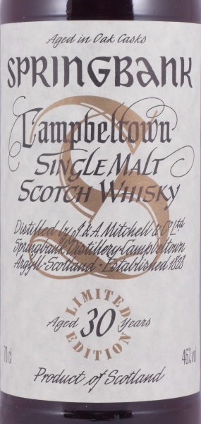 Springbank 30 Years Sherry Casks Limited Millennium Edition No. 2 Campbeltown Single Malt Scotch Whisky 46,0%