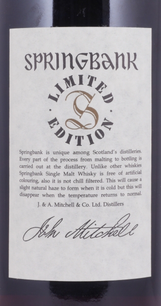 Springbank 30 Years Sherry Casks Limited Millennium Edition No. 2 Campbeltown Single Malt Scotch Whisky 46,0%