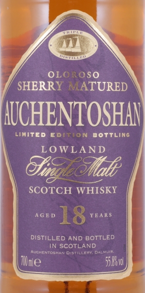 Auchentoshan 18 Years Oloroso Sherry Matured Limited 2006 Edition Lowland Single Malt Scotch Whisky 55.8%