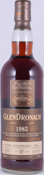 Glendronach 1985 27 Years Pedro Ximenez Sherry Puncheon Cask No. 1035 Highland Single Malt Scotch Whisky 53,7%
