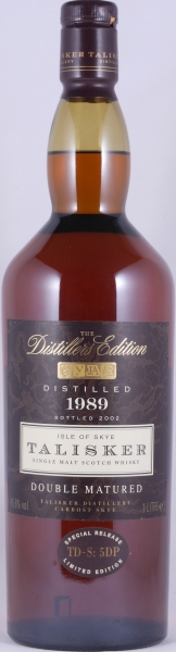 Talisker 1989 13 Years Distillers Edition 2002 Special Release TD-S: 5DP Isle of Skye Single Malt Scotch Whisky 45.8% 1.0L
