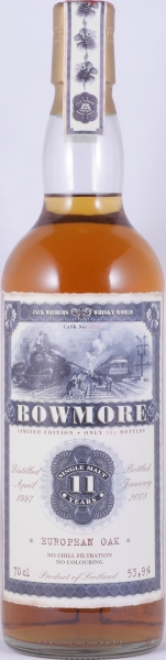 Bowmore 1997 11 Years European Oak Cask No. 4731 Jack Wiebers Old Train Line Collection Islay Single Malt Scotch Whisky 53,9%