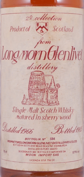 Longmorn-Glenlivet 1966 19 Years Sherry Wood Half Moon 2nd Collection Speyside Single Malt Scotch Whisky 57,0%