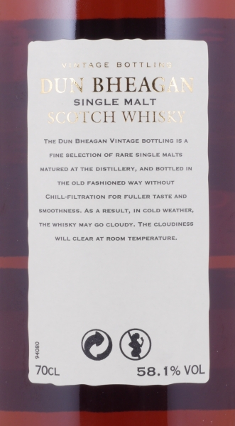 Bunnahabhain 2002 14 Years Sherry Butt No. 714 Dun Bheagan Special Edition Islay Single Malt Scotch Whisky 58.1%