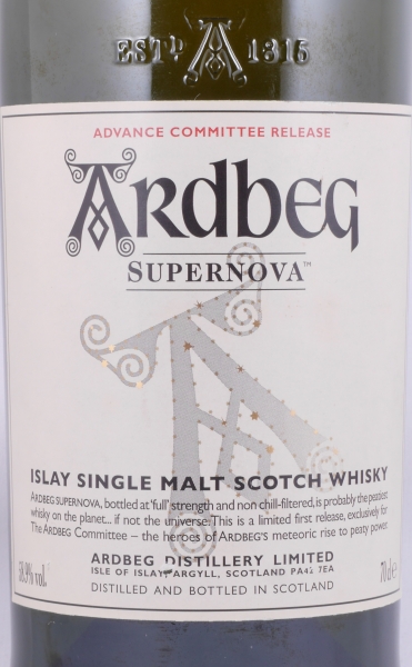 Ardbeg Supernova Advance Committee Release 2008 Islay Single Malt Scotch Whisky Cask Strength 58,9%