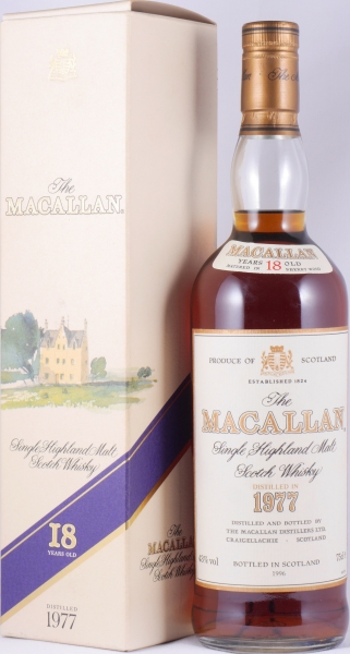 Macallan 1977 18 Years bottled in 1996 Sherry Wood Highland Single Malt Scotch Whisky 43.0%